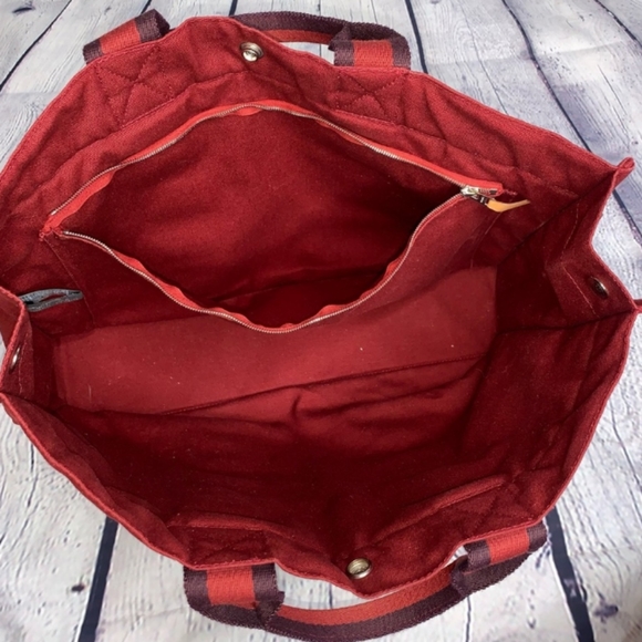 🌹 Hermès Red Fourre Tout MM Canvas Tote Bag NEW! - Picture 15 of 16